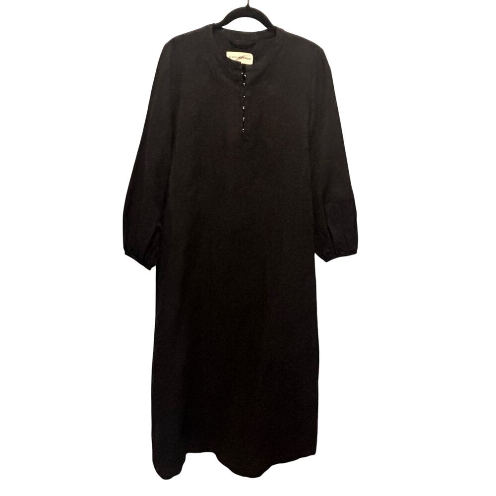 Mara Hoffman Black Embossed Long Sleeve Maxi Dress - size Medium